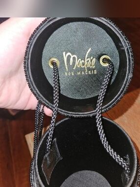 Bob Mackie Vintage 90's Cylinder Glass Beaded Hardshell Purse